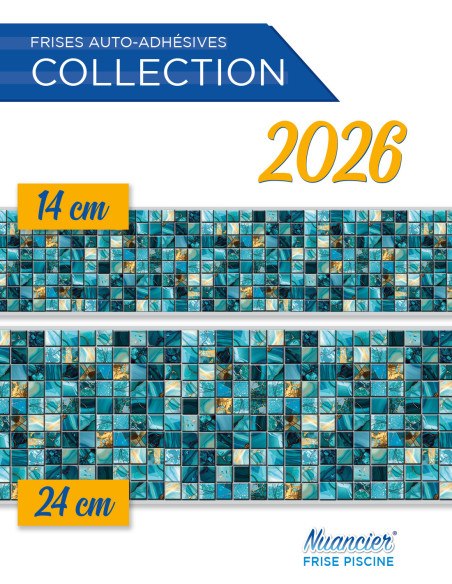Frise autocollante Lagoon piscine 14 ou 24 cm sur 5m