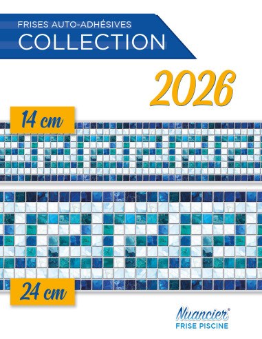 Frise autocollante Poséidon piscine 14 ou 24 cm sur 5m