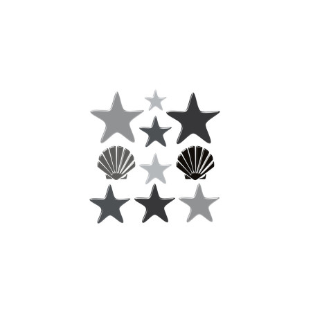 Gray stars and shells - swimming pool decoration