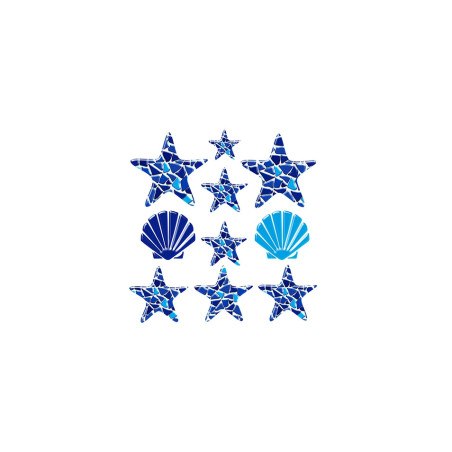 Mistral stars and shells - swimming pool decoration