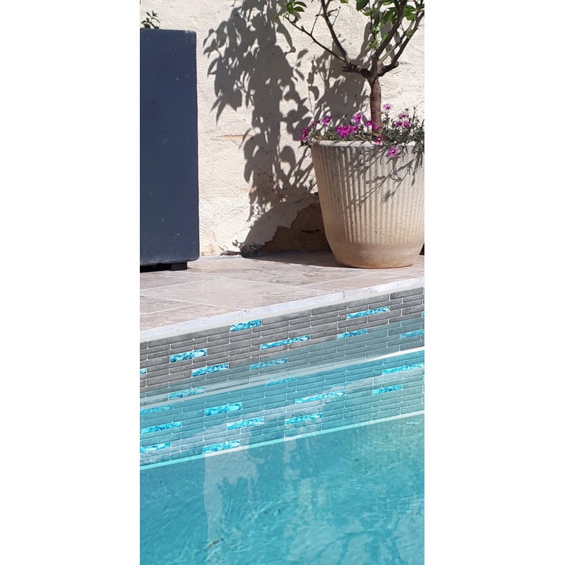 Friso greyline azur adhesivo - Friso para piscina