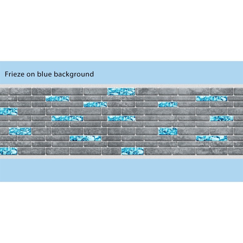 Adhesive Pool Border blue greyline - swimming pool frieze